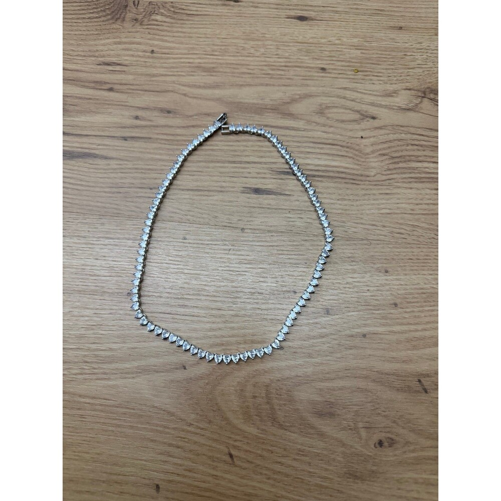 5A CZ Heart Shape Tennis Chain Necklace